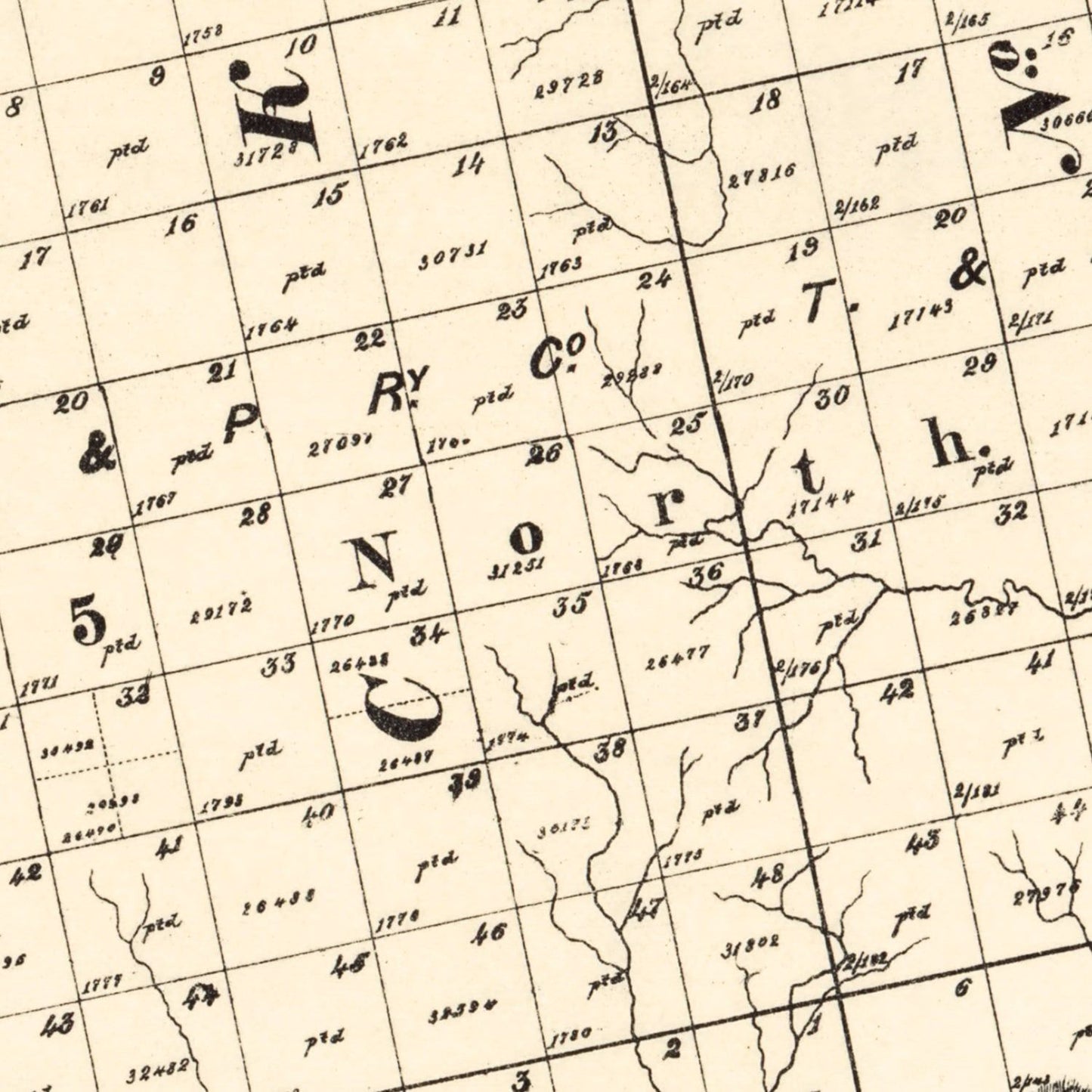 Vintage Map of Borden County, Texas 1892