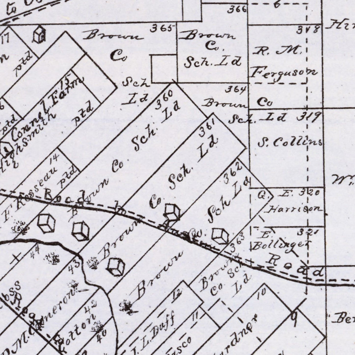 Vintage Map of Brown County, Texas 1876
