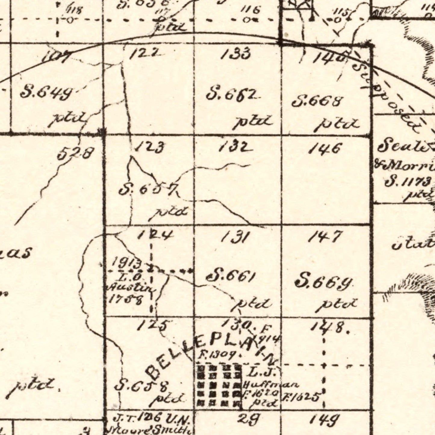 Vintage Map of Callahan County, Texas 1880