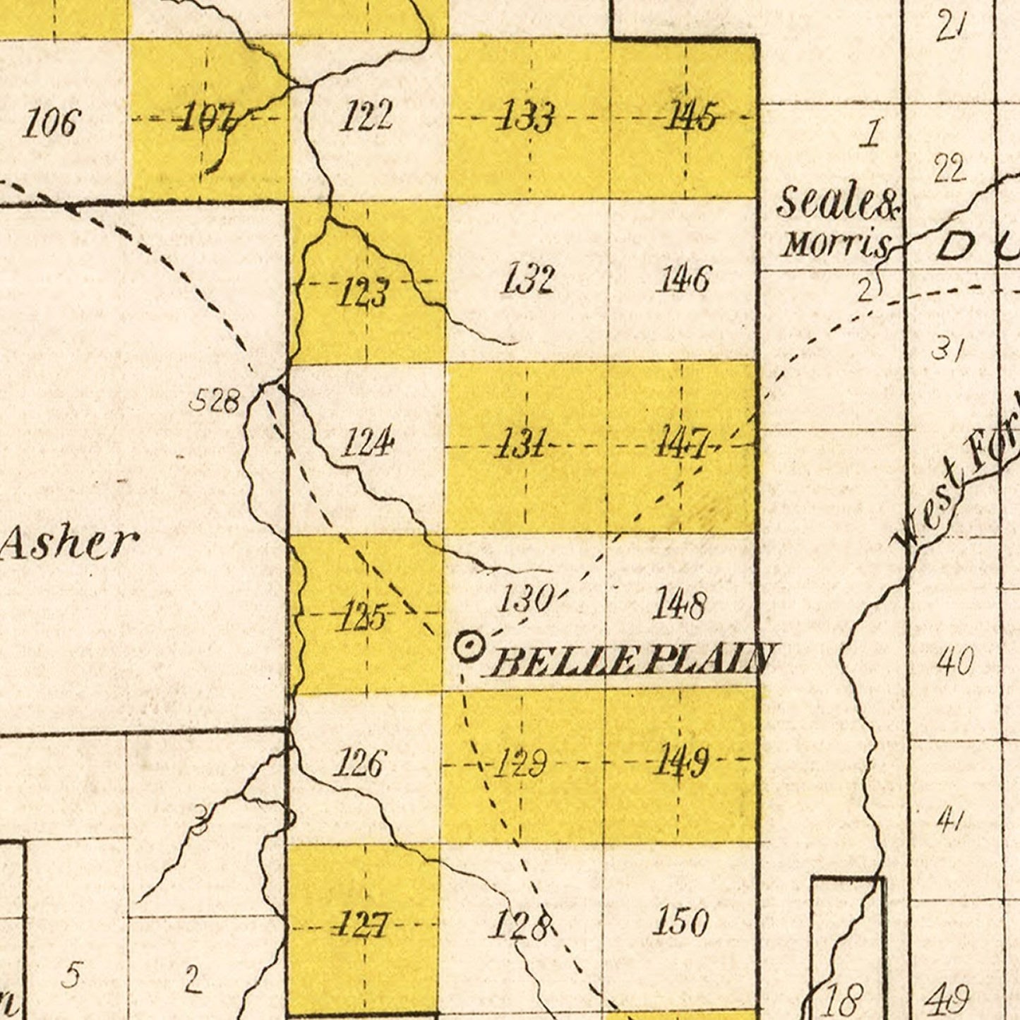 Vintage Map of Callahan County, Texas 1870