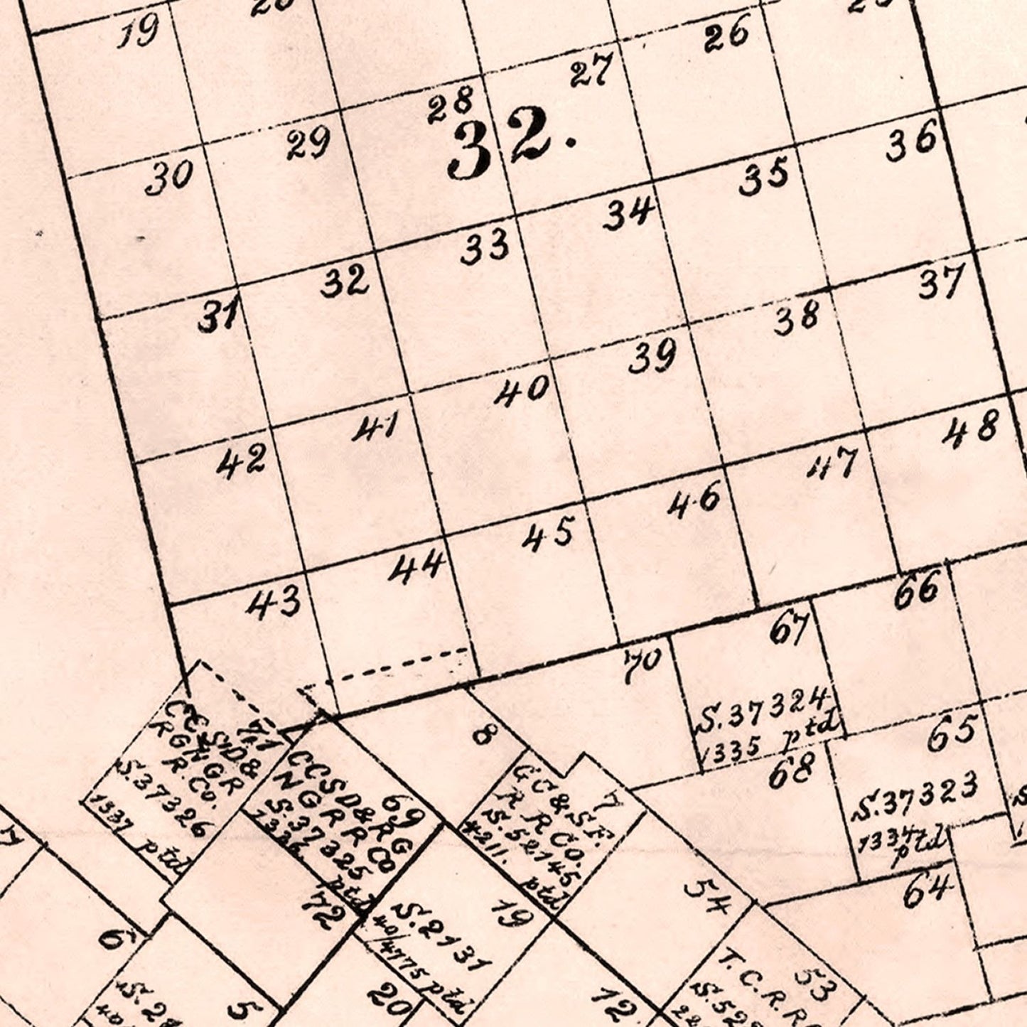 Vintage Map of Crane County, Texas 1888