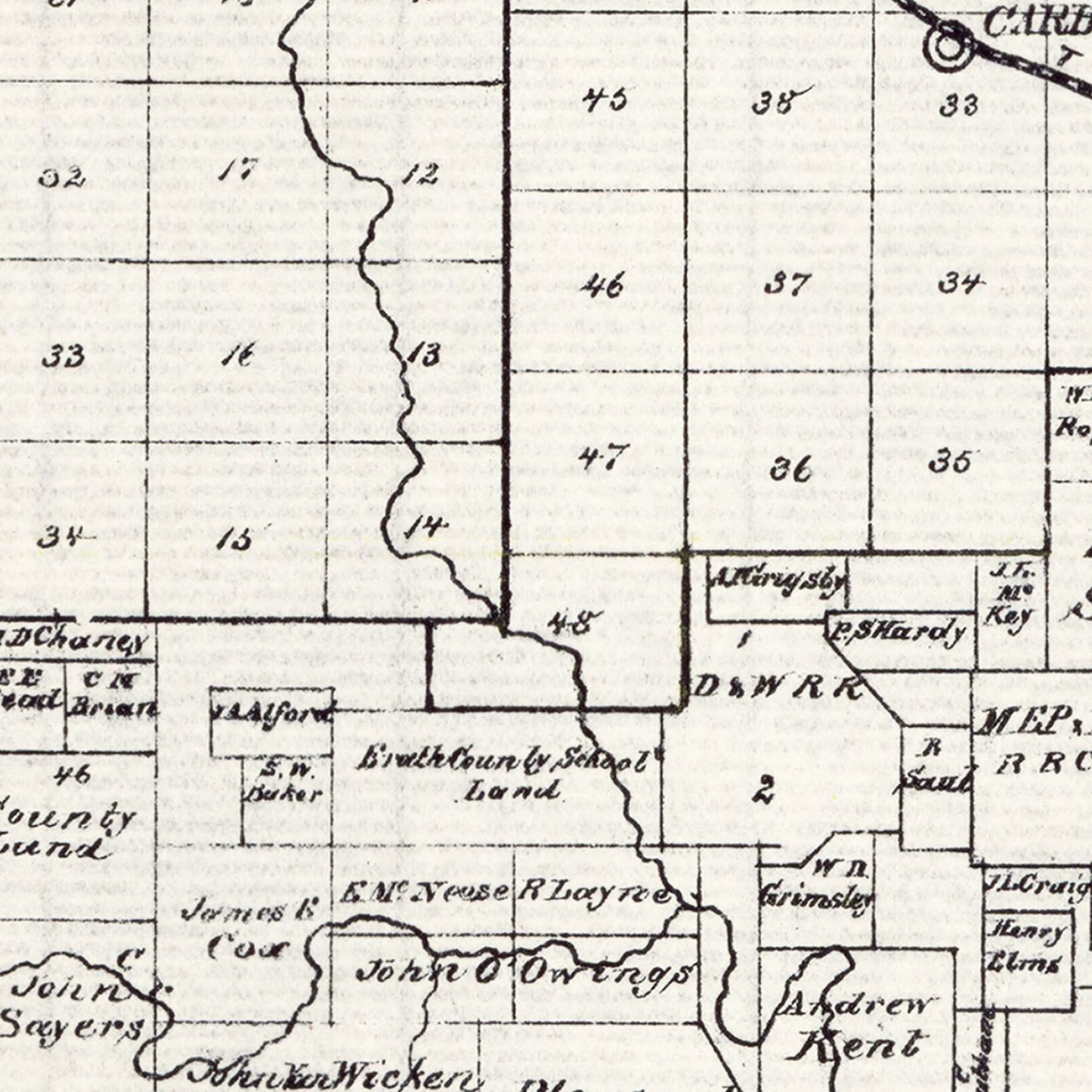 Vintage Map of Eastland County, Texas 1890