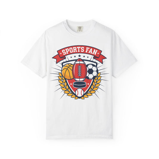 Sports Fan emblem T-shirt | Football Basketball Soccer Baseball