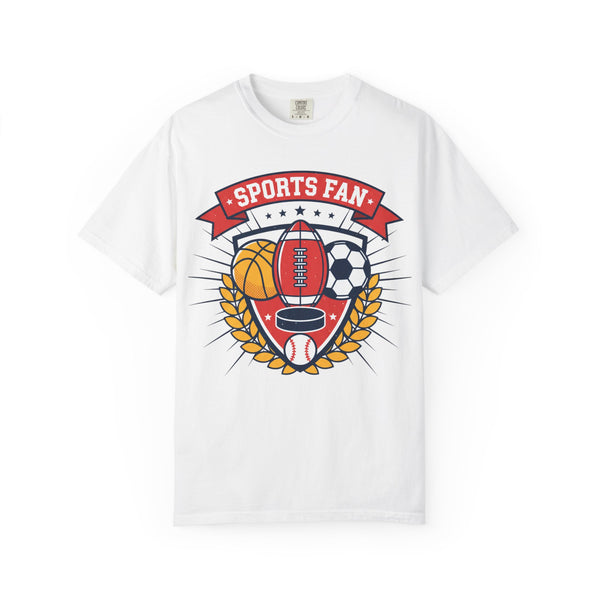 Sports Fan emblem T-shirt | Football Basketball Soccer Baseball
