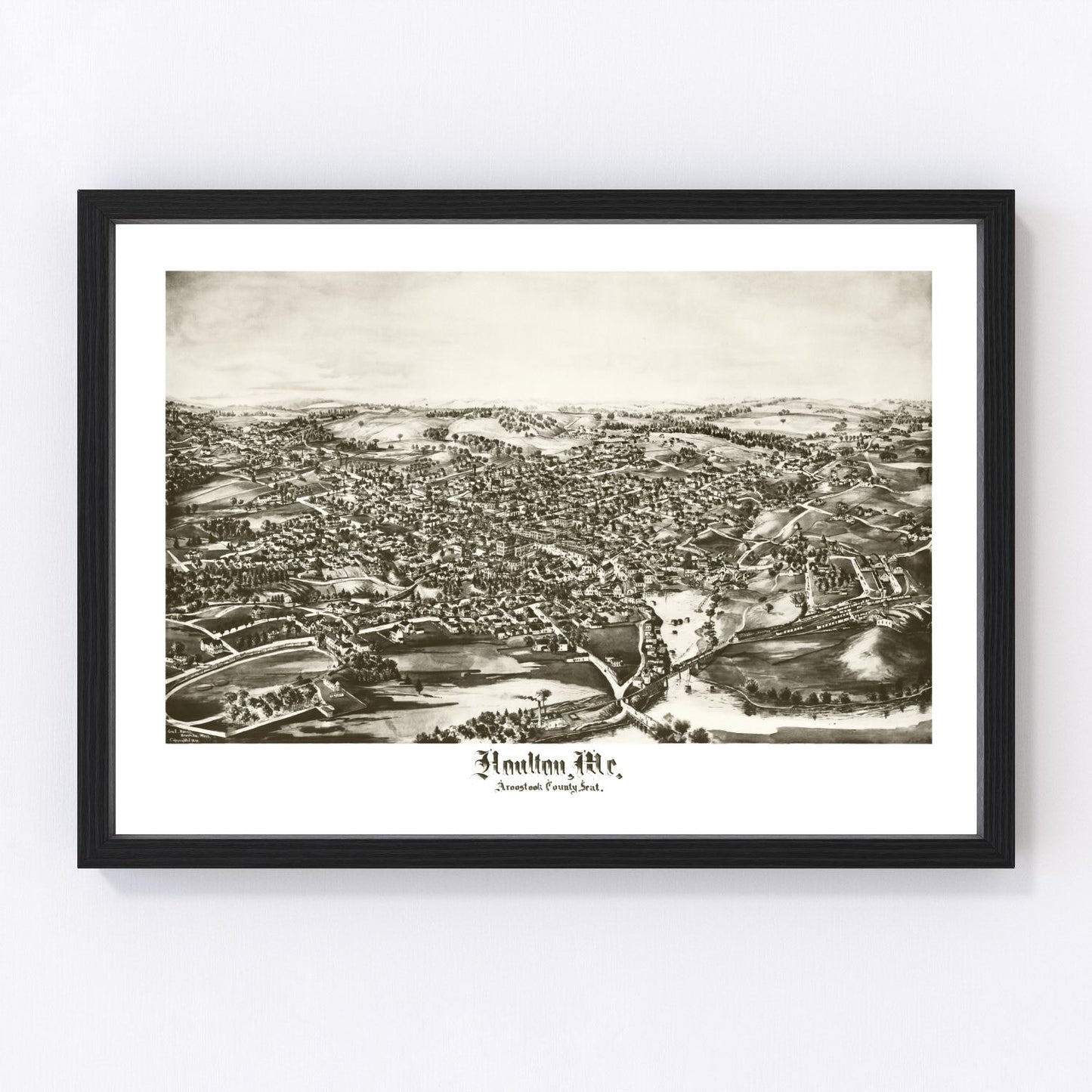 Vintage Map of Houlton, Maine 1894