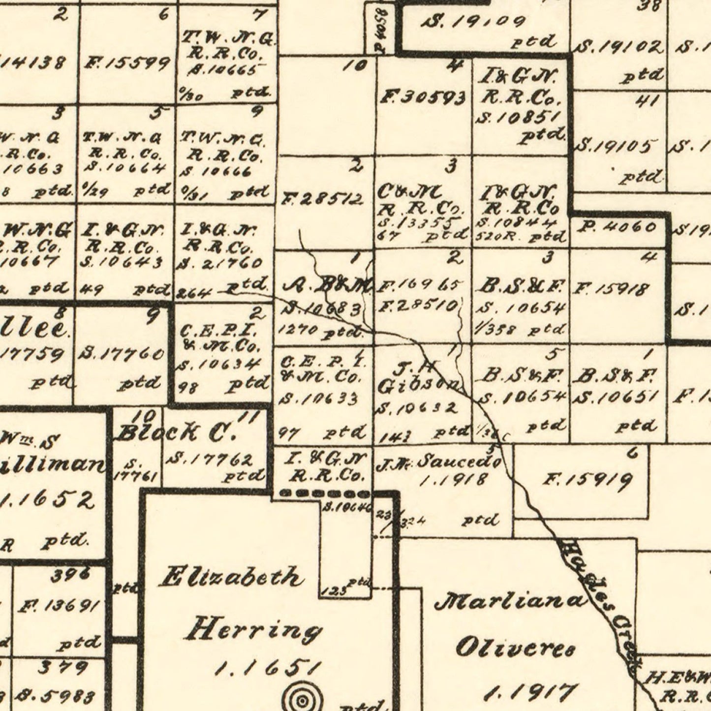 Vintage Map of Dickens County, Texas 1891