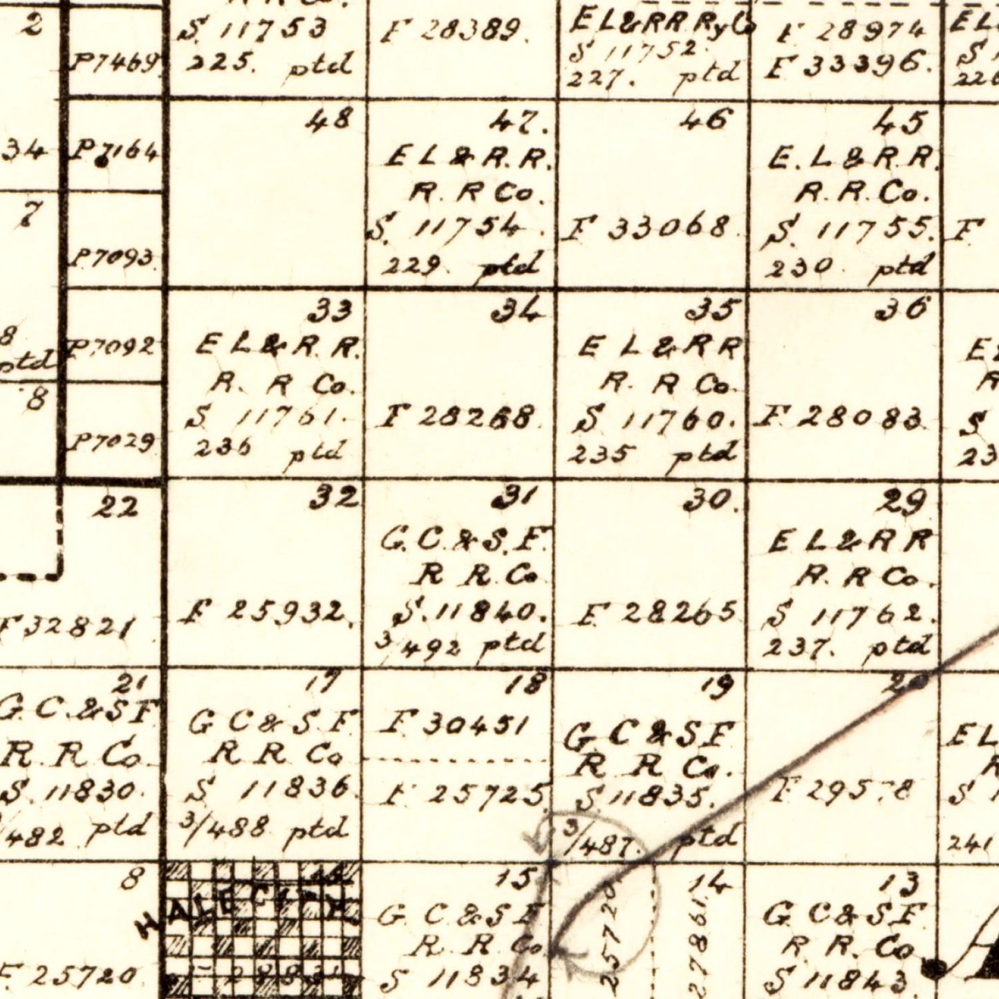 Vintage Map of Hale County, Texas 1892