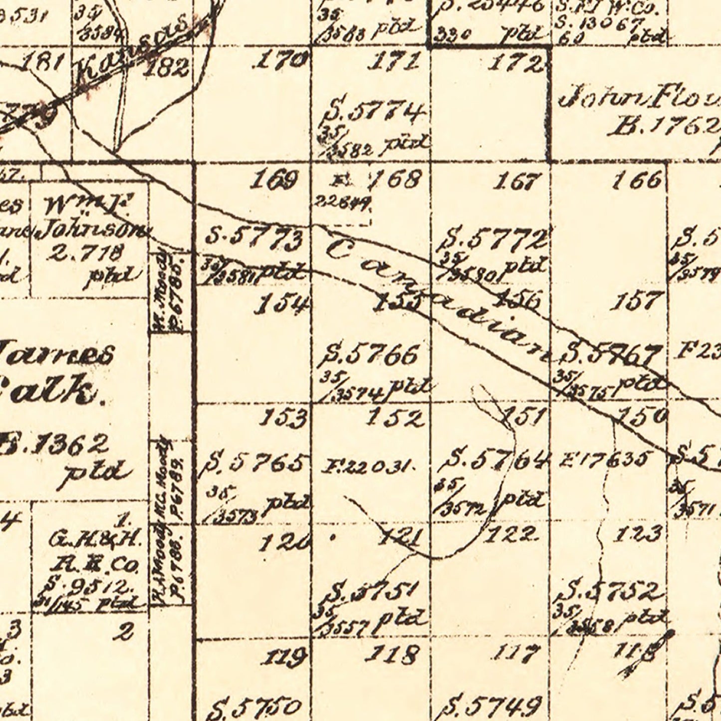 Vintage Map of Hemphill County, Texas 1888