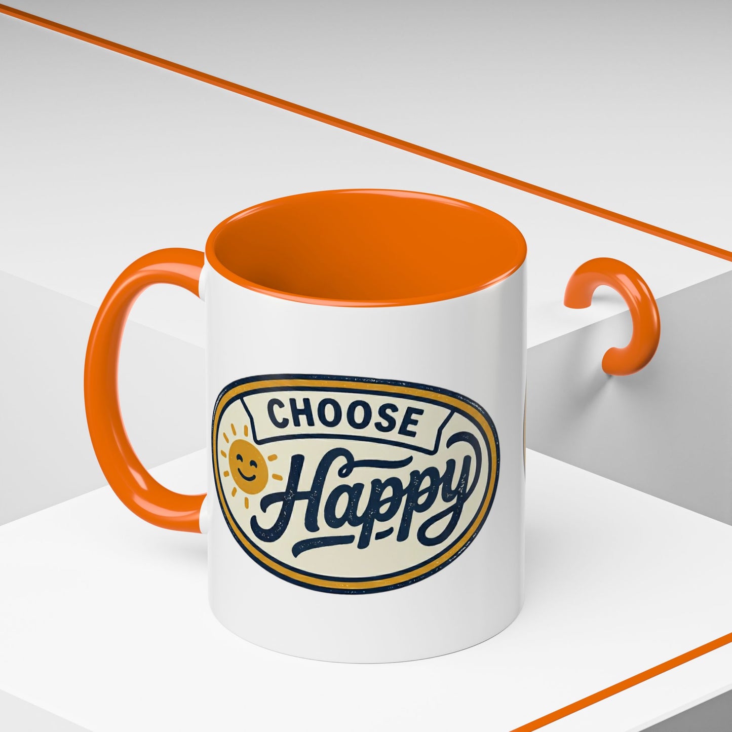 Choose Happy Coffee Mug — Inspirational Ceramic Accent Mug (11/15oz)