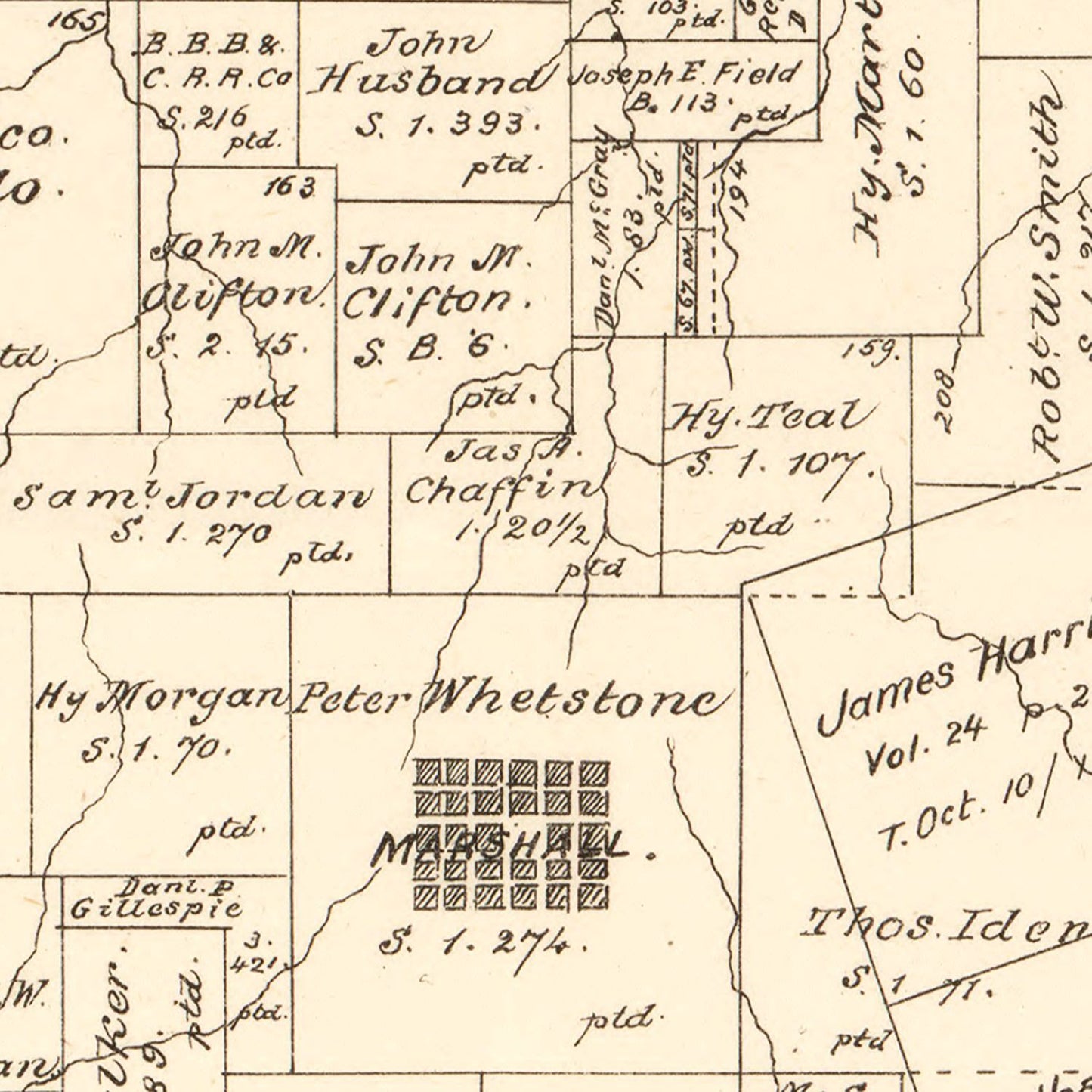 Vintage Map of Harrison County, Texas 1879