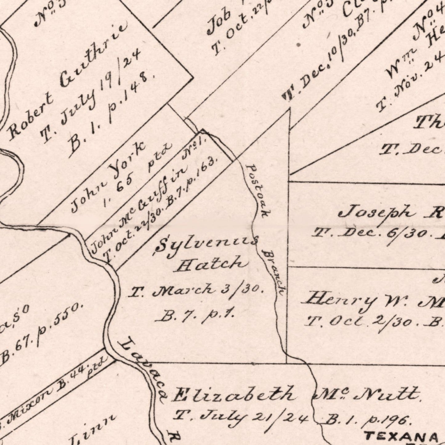 Vintage Map of Jackson County, Texas 1880