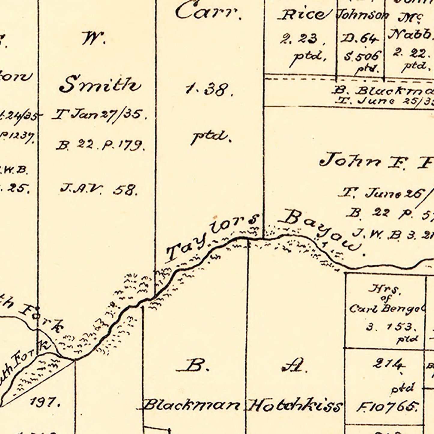 Vintage Map of Jefferson County, Texas 1879