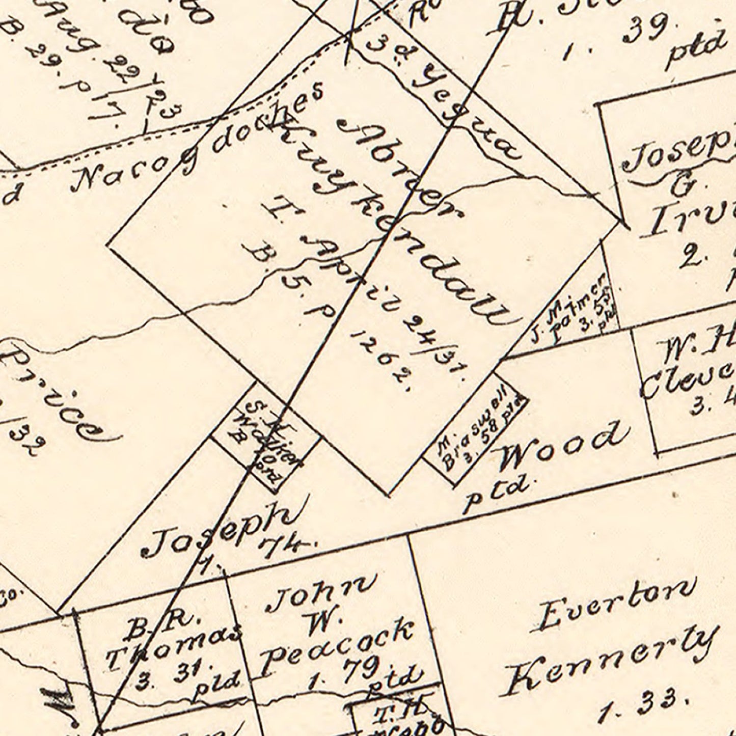 Vintage Map of Lee County, Texas 1879