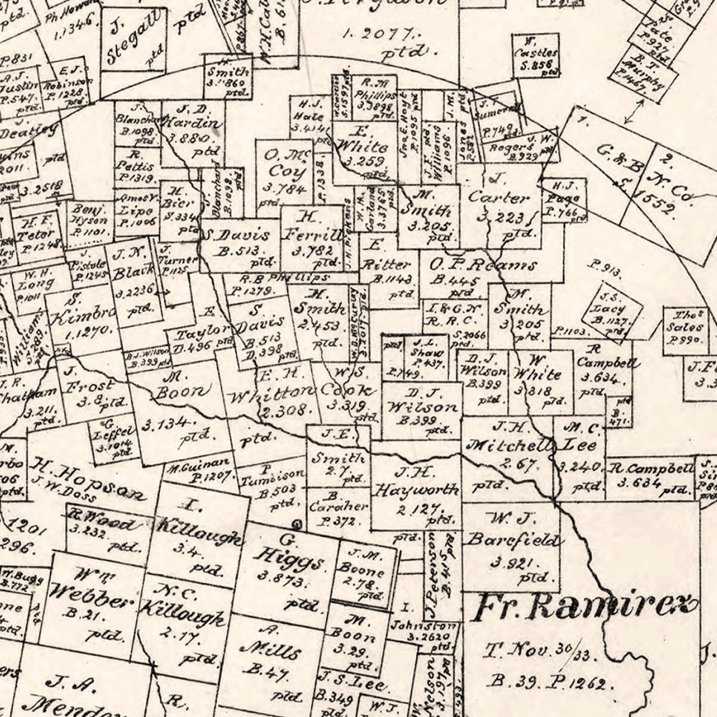 Vintage Map of Leon County, Texas 1879