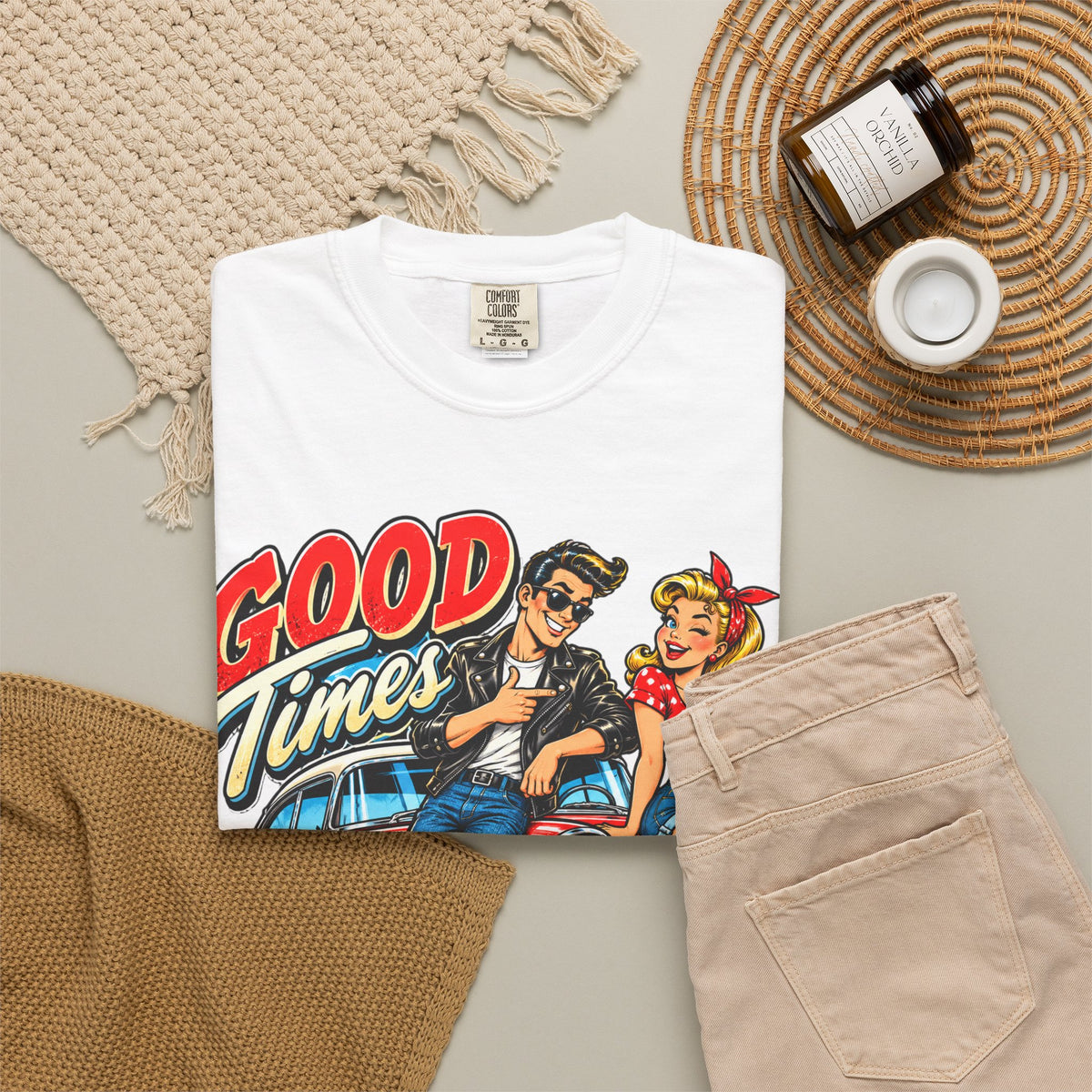 Good Times Retro Car Tee — Vintage 1950s Rockabilly Graphic T‑Shirt