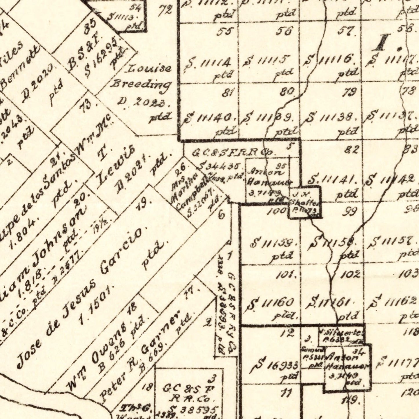 Vintage Map of Maverick County, Texas 1893