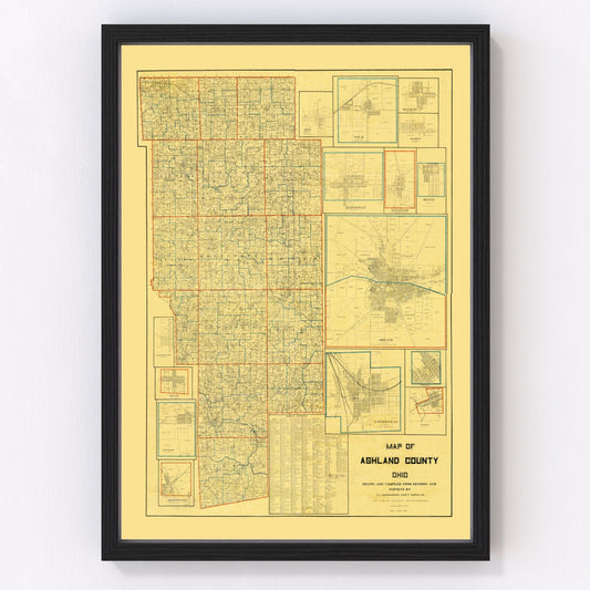 Vintage Map of Ashland County, Ohio 1897