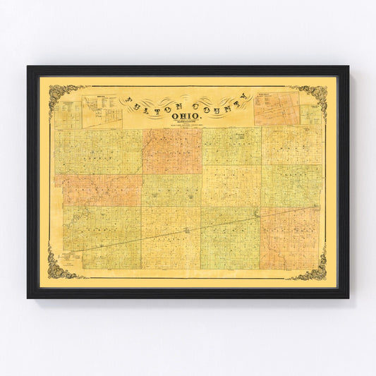 Vintage Map of Fulton County, Ohio 1850