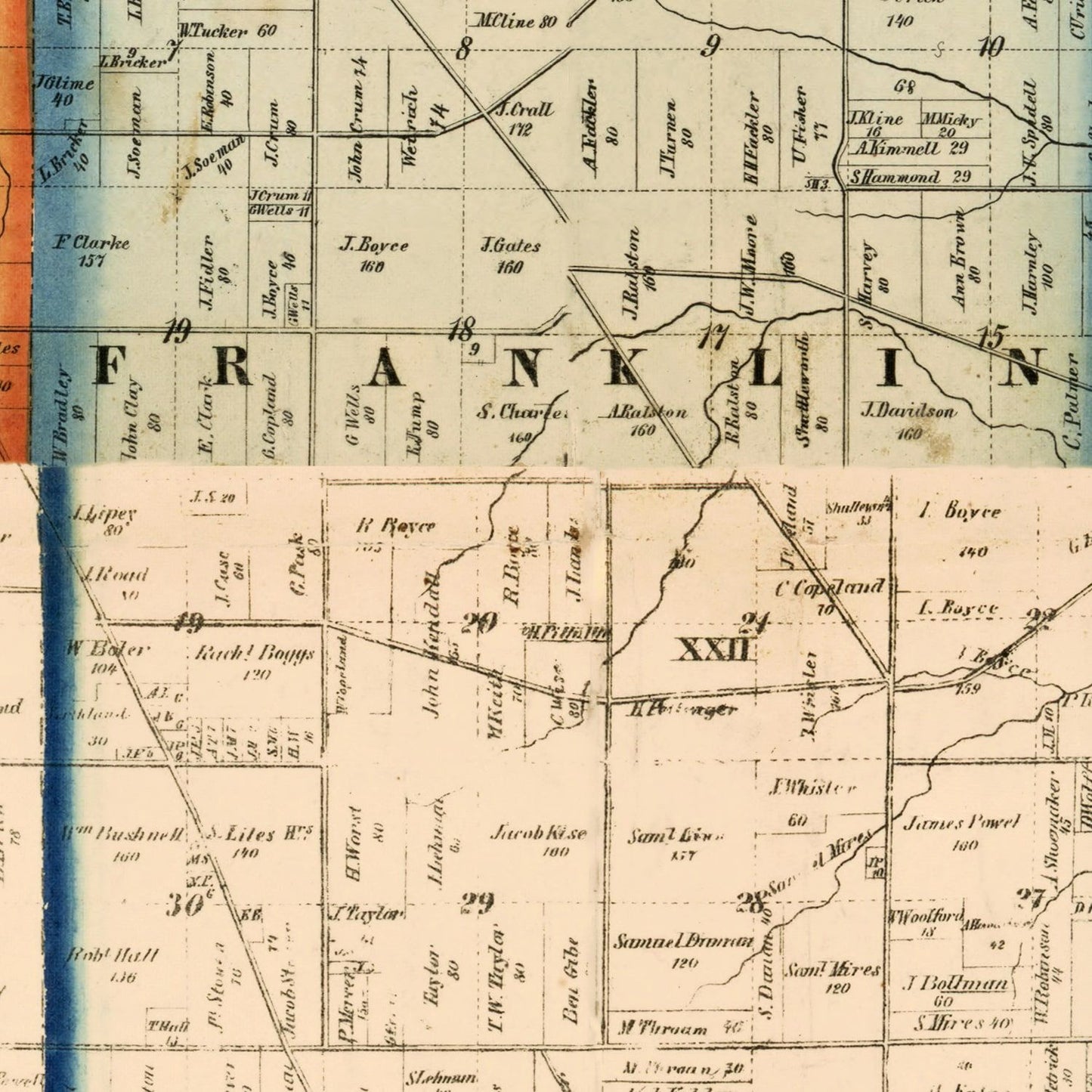 Vintage Map of Richland County, Ohio 1856