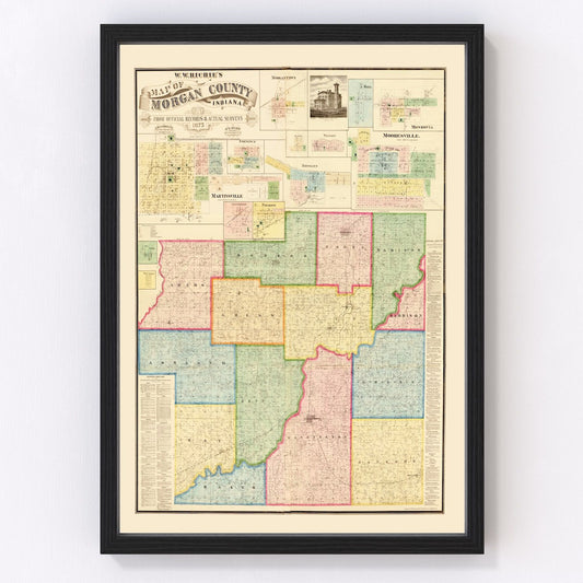 Vintage Map of Morgan County, Indiana 1875