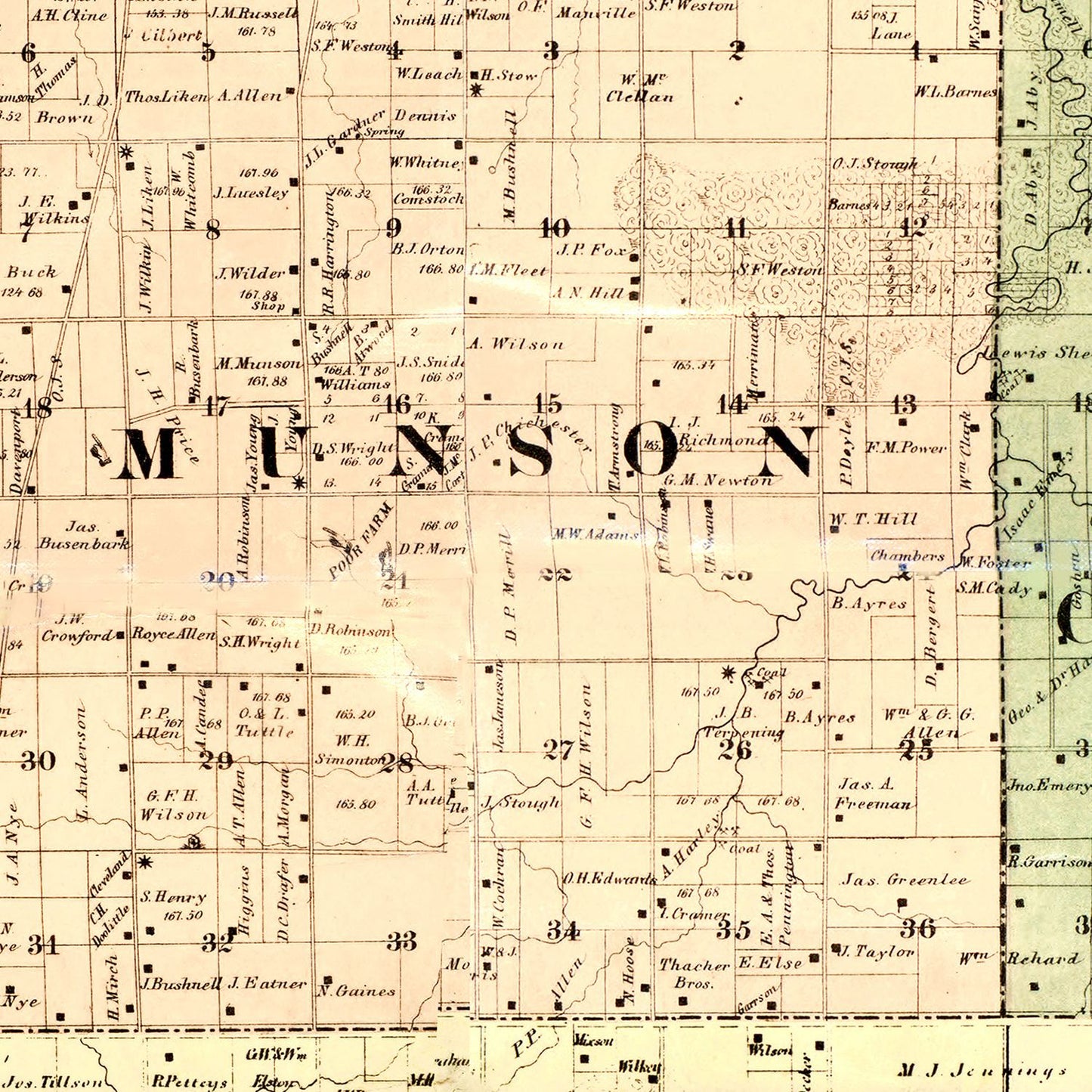 Vintage Map of Henry County, Illinois 1860