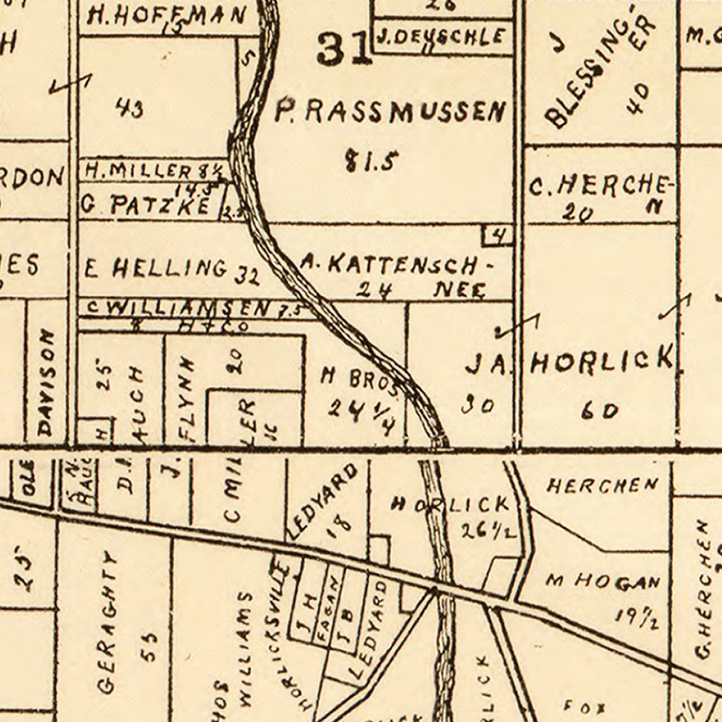 Vintage Map of Racine County, Wisconsin 1893