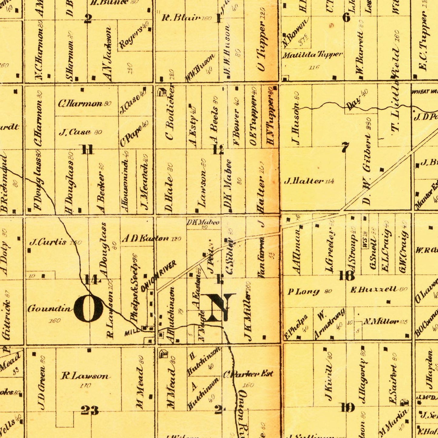 Vintage Map of Sheboygan County, Wisconsin 1862