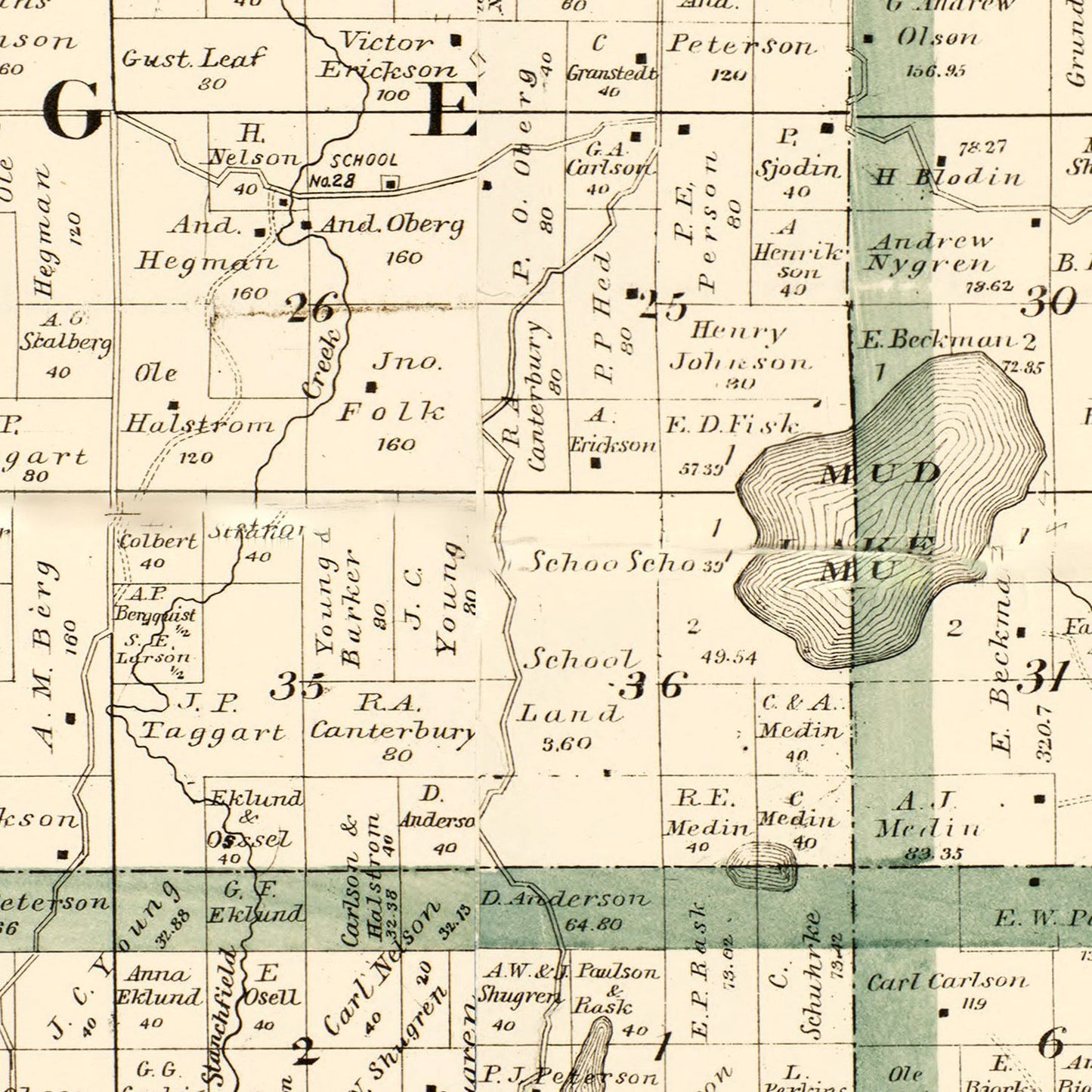 Vintage Map of Isanti County, Minnesota 1898