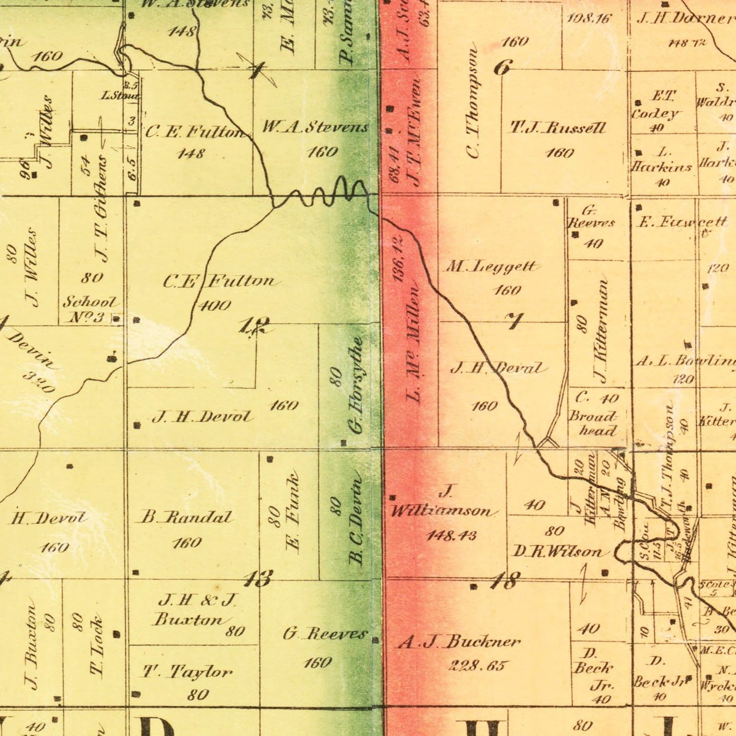 Vintage Map of Wapello County, Iowa 1870