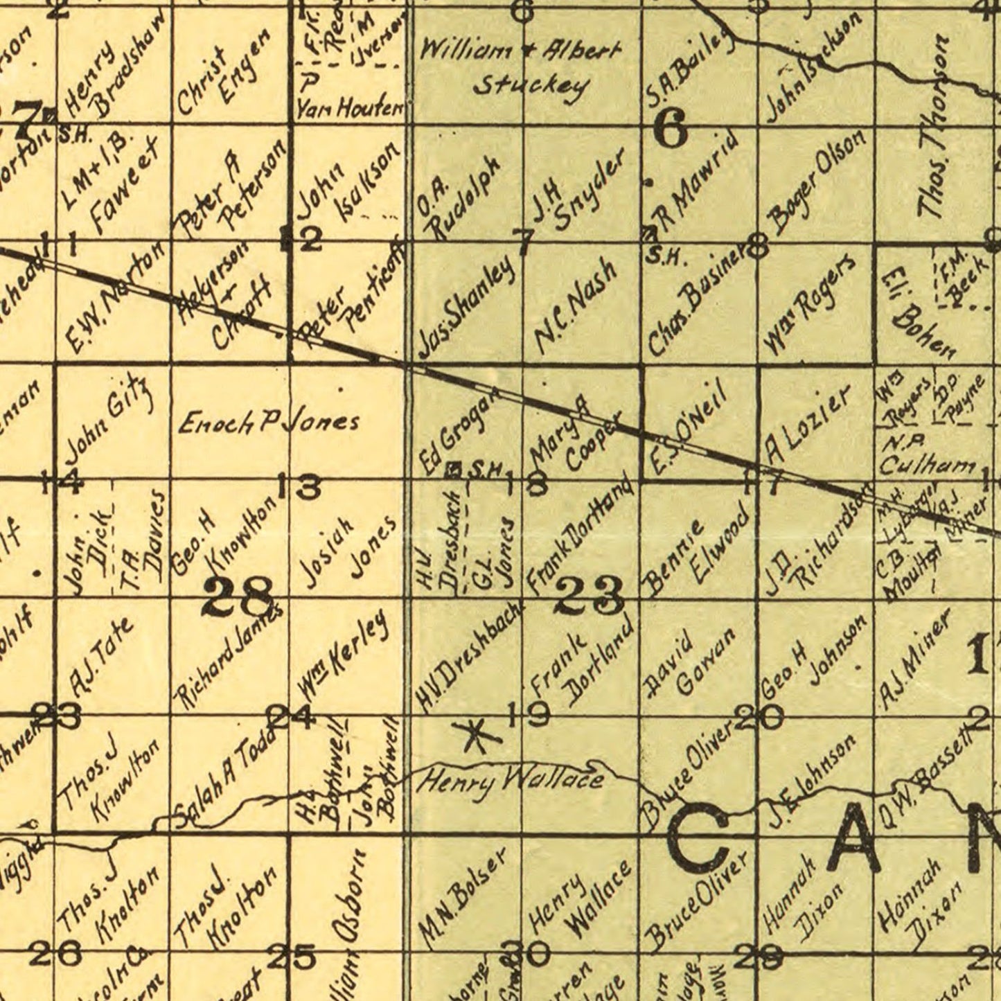 Vintage Map of Lincoln County, South Dakota 1900