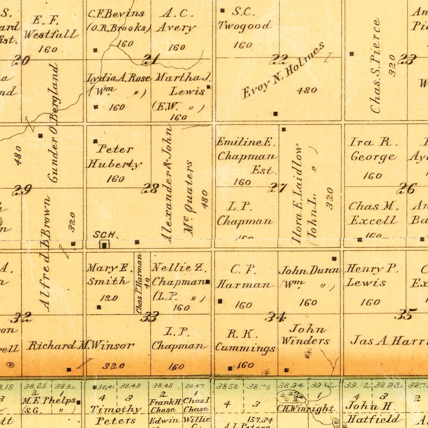 Vintage Map of Hanson County, South Dakota 1893