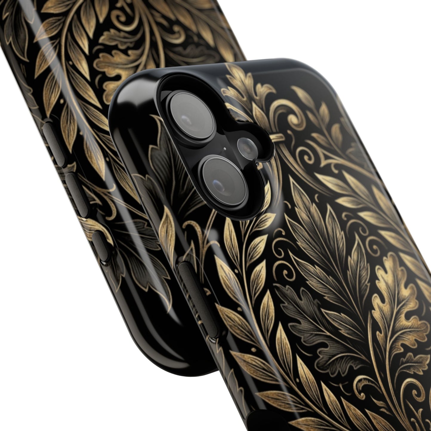 Baroque Gold Leaf Phone Case — Impact-Resistant Protective Cover
