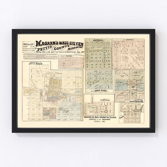 Vintage Map of Pettis County, Missouri 1872