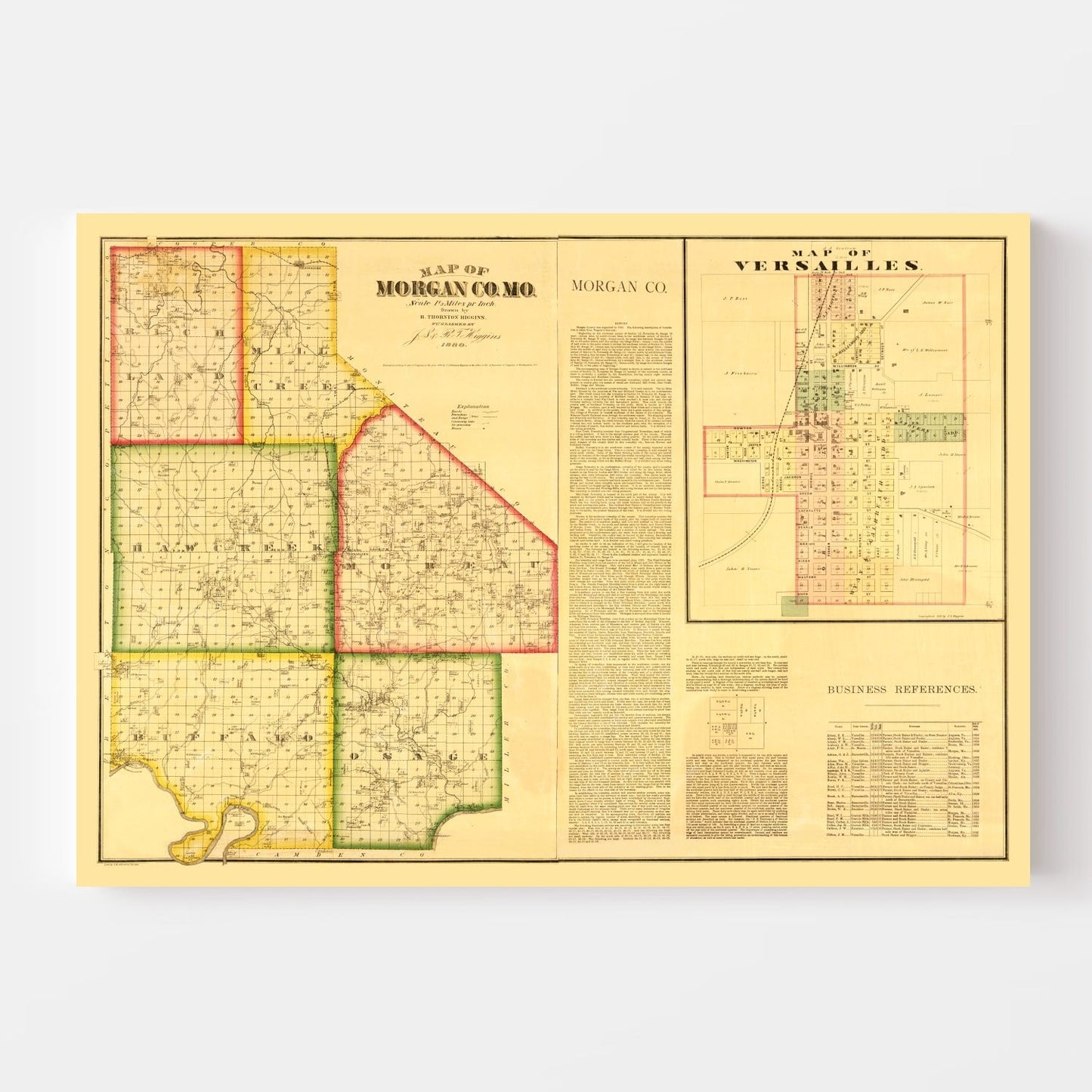 Vintage Map of Morgan County, Missouri 1880