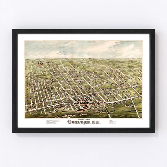 Vintage Map of Concord, New Hampshire 1875