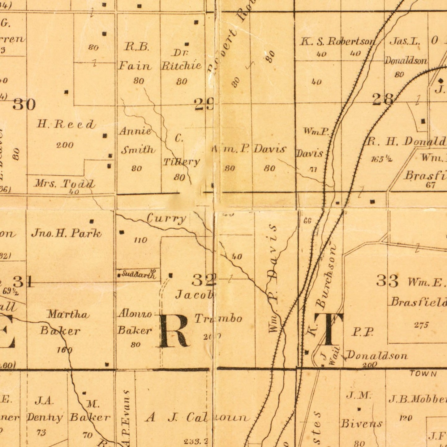 Vintage Map of Clay County, Missouri 1887