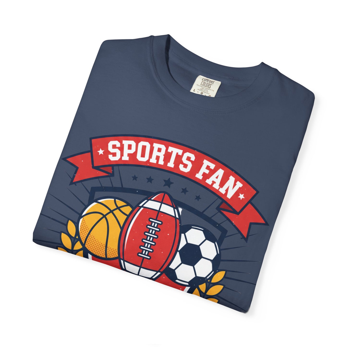 Sports Fan emblem T-shirt | Football Basketball Soccer Baseball