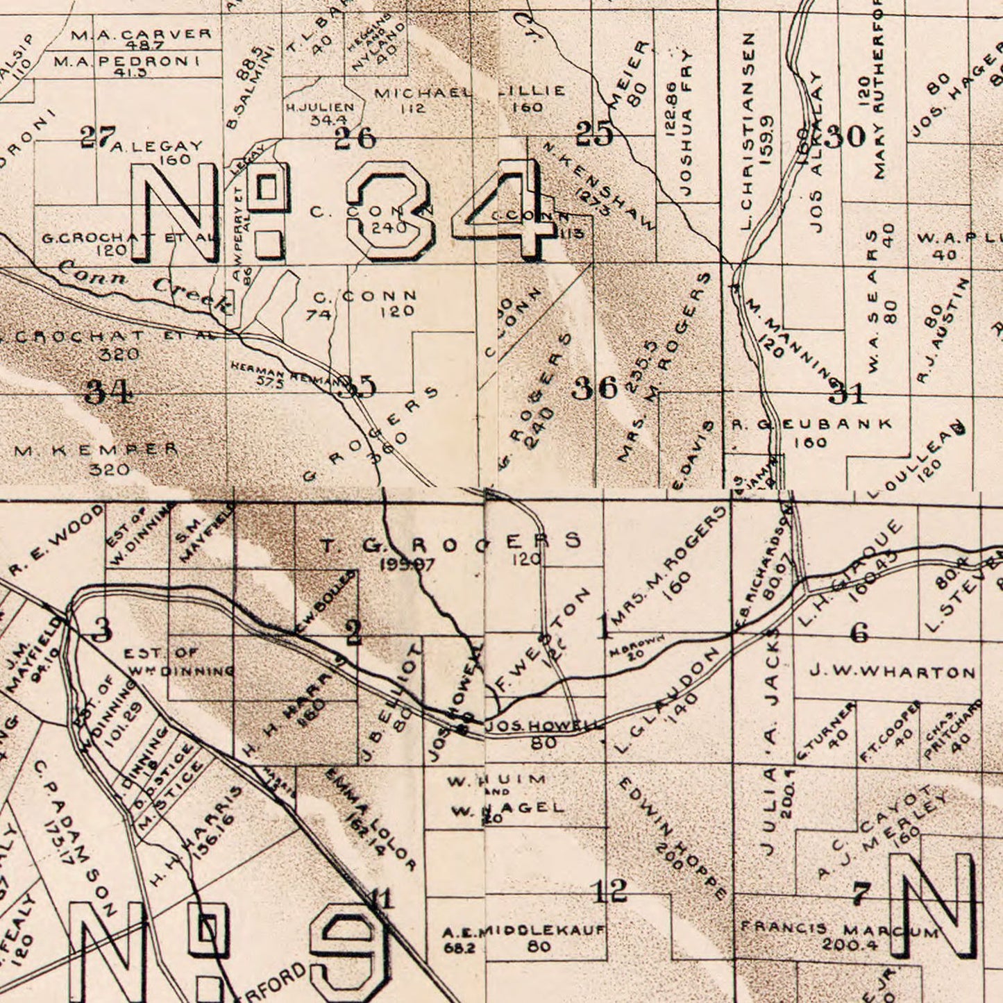 Vintage Map of Napa County, California 1895