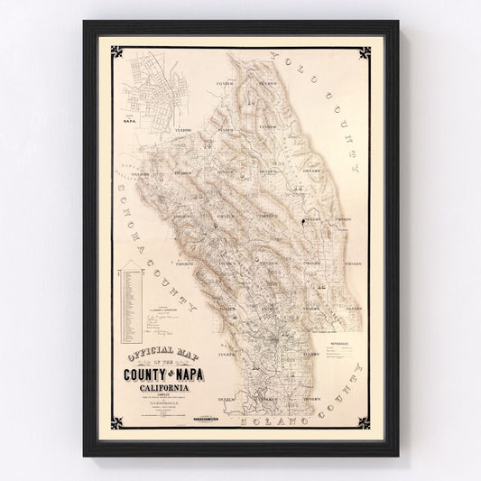Vintage Map of Napa County, California 1895