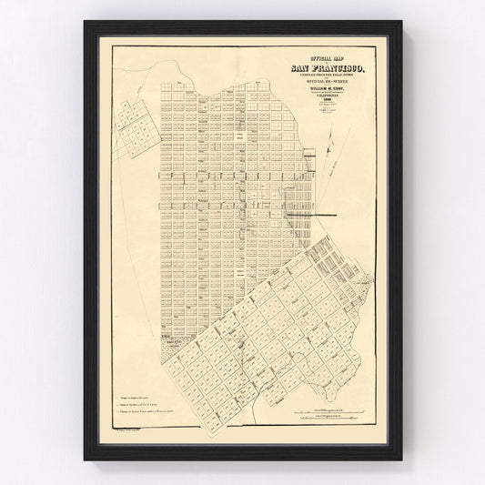 Vintage Map of San Francisco, California 1849