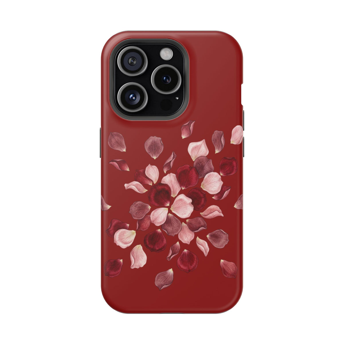 Phone Case — Red Floral Petal Magnetic Impact-Resistant Cover