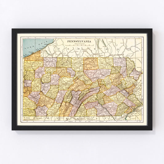 Vintage Map of Pennsylvania 1903