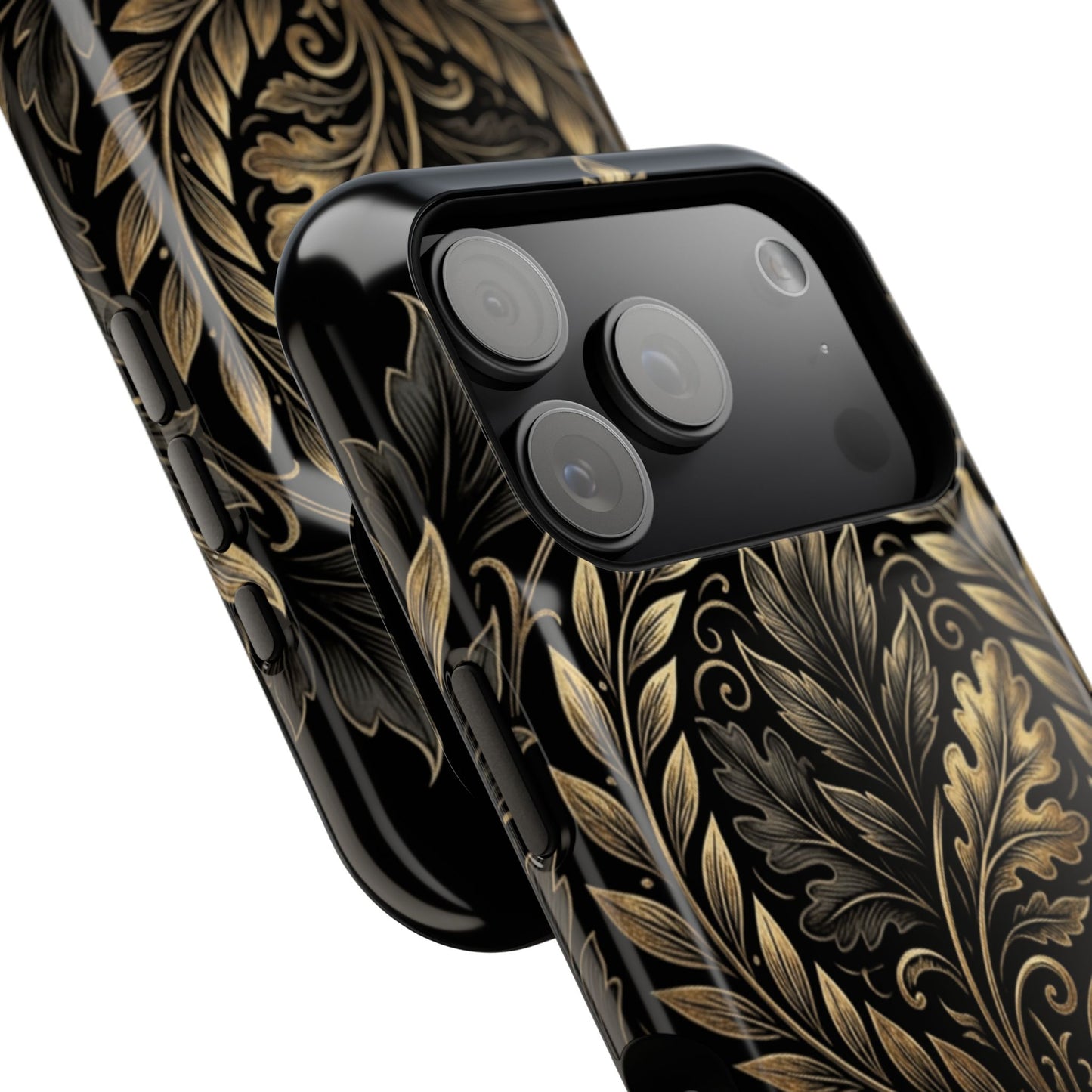 Baroque Gold Leaf Phone Case — Impact-Resistant Protective Cover
