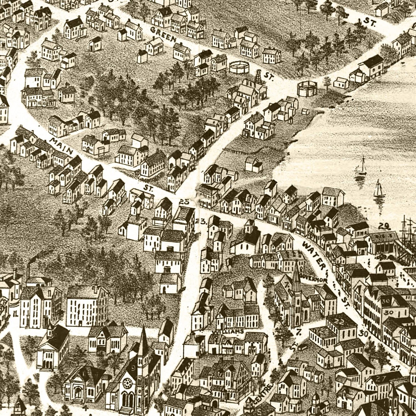 Vintage Map of Exeter, New Hampshire 1877