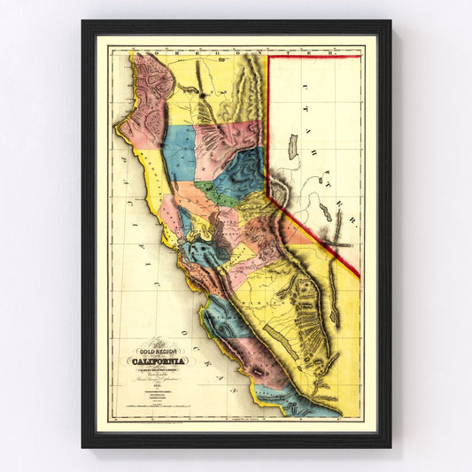 Vintage Map of California 1851