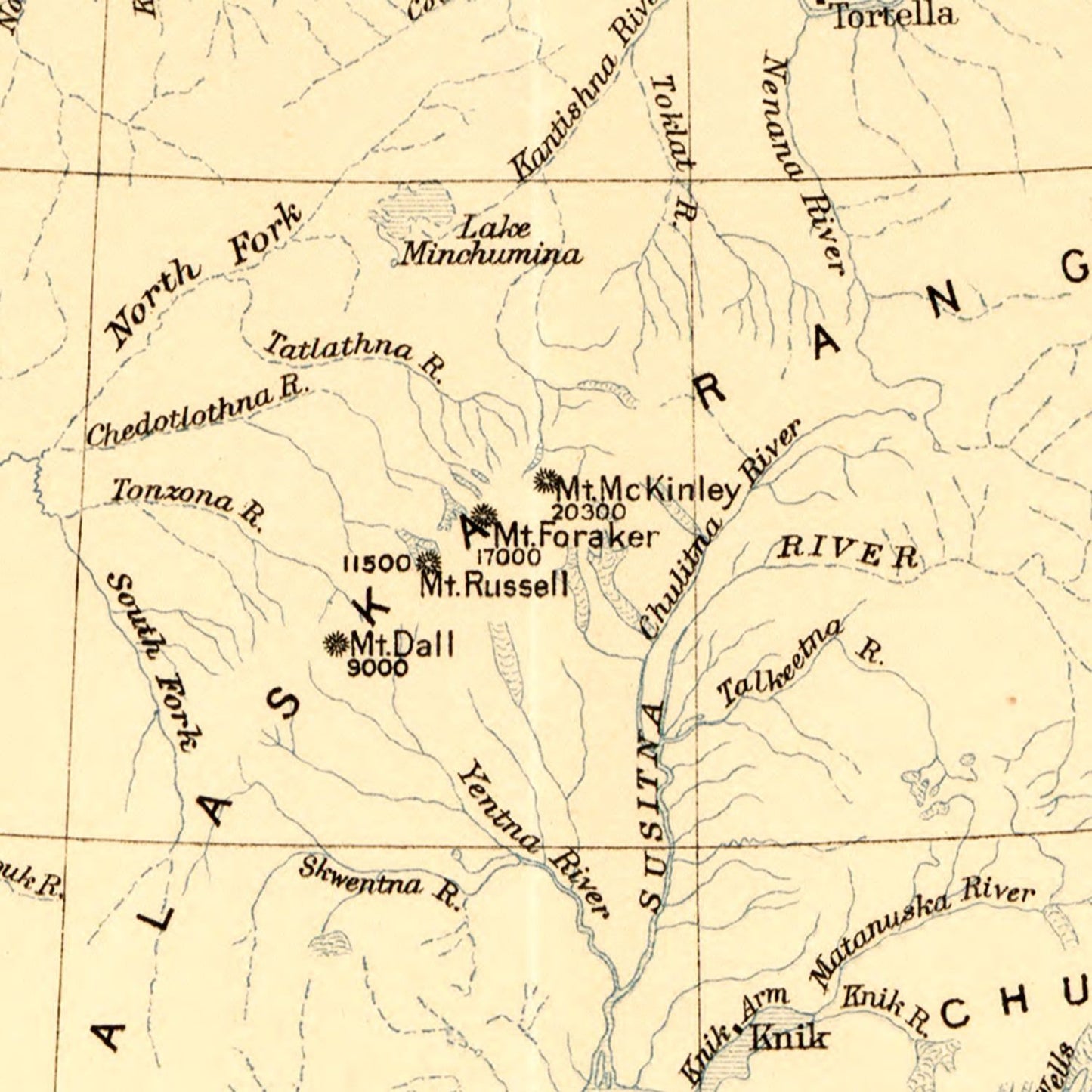 Vintage Map of Alaska 1909