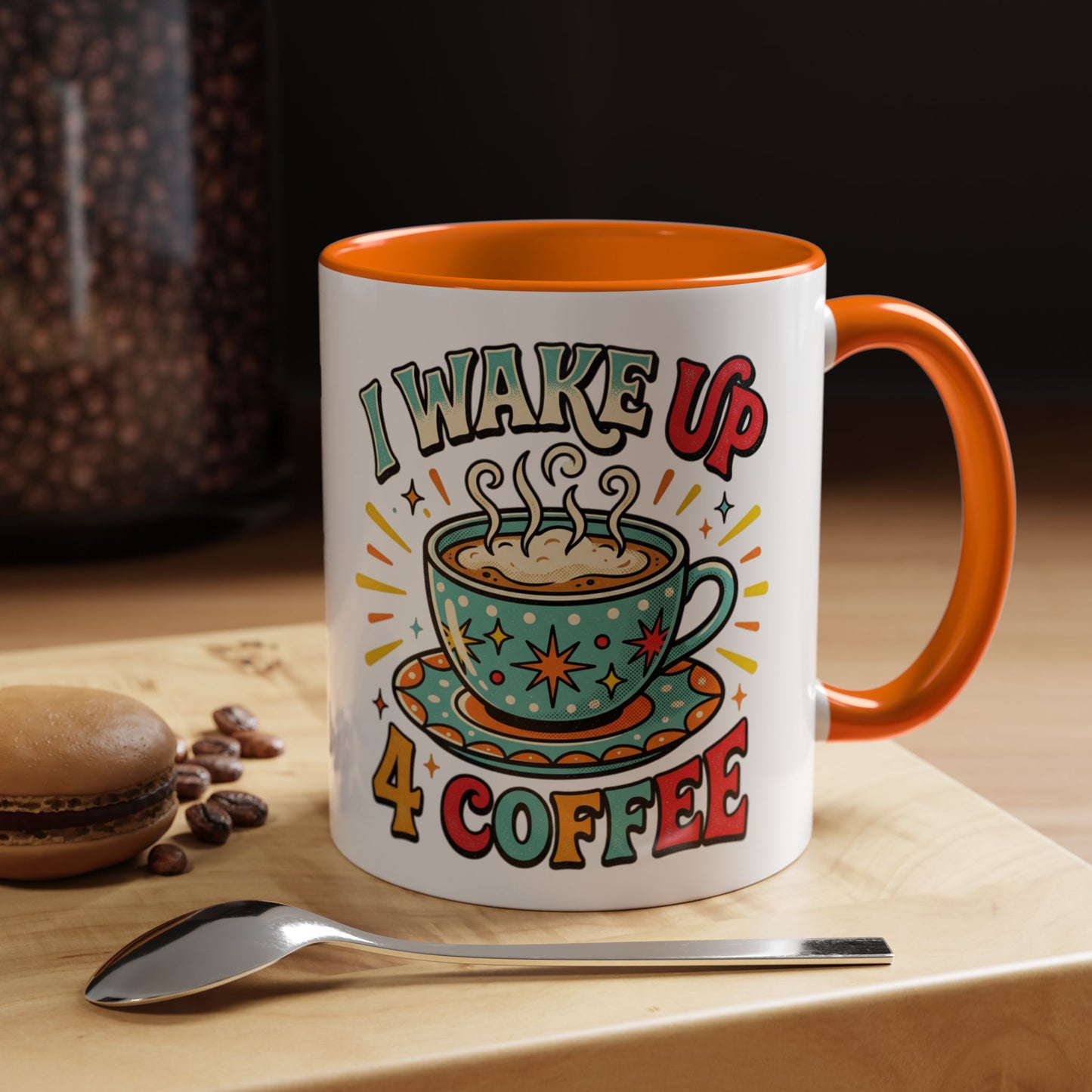 Coffee Mug — "I Wake Up 4 Coffee" Accent Ceramic Mug (11/15oz)