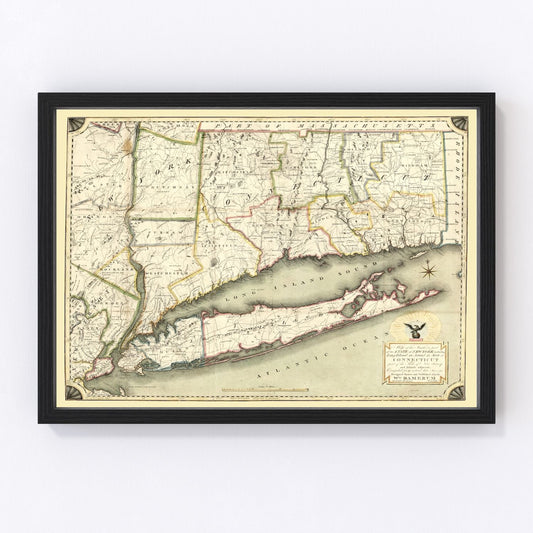 Vintage Map of New York 1815