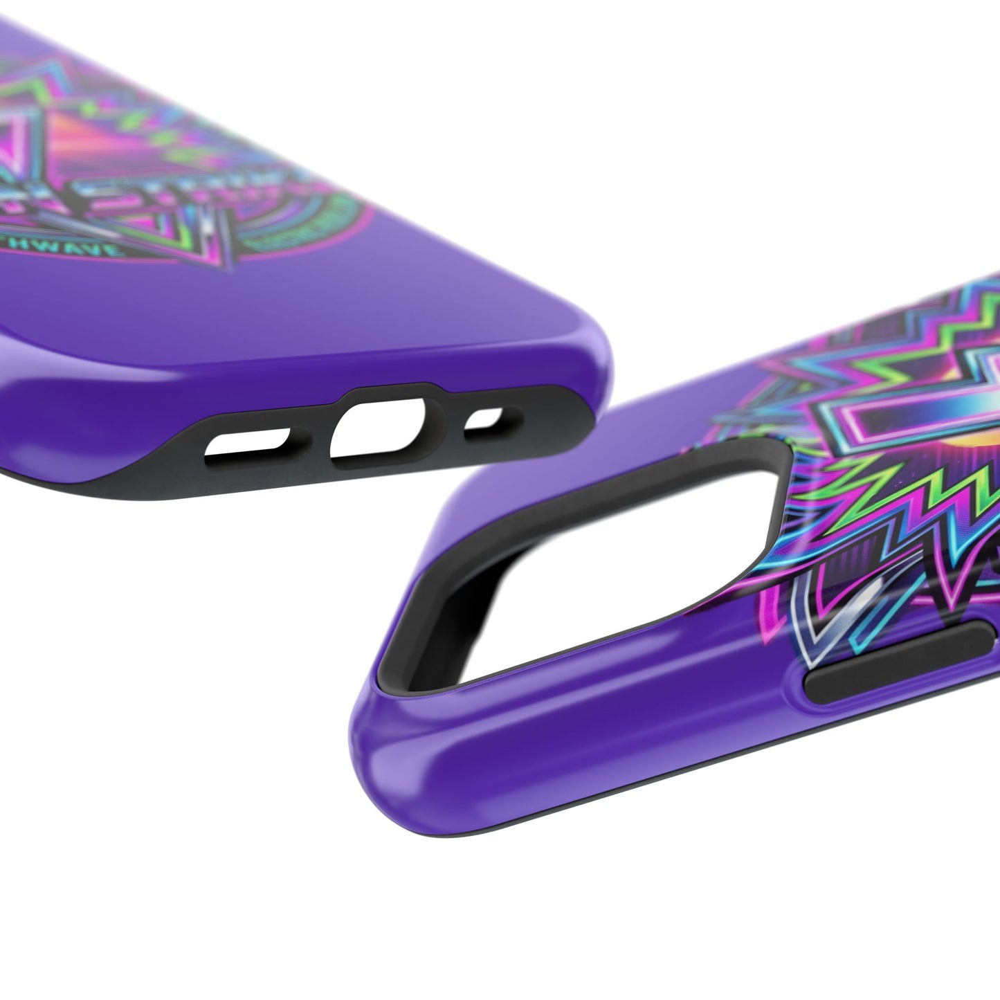 Neon Strike Phone Case — Retro 80s Lightning Magnetic Impact-Resistant Cover