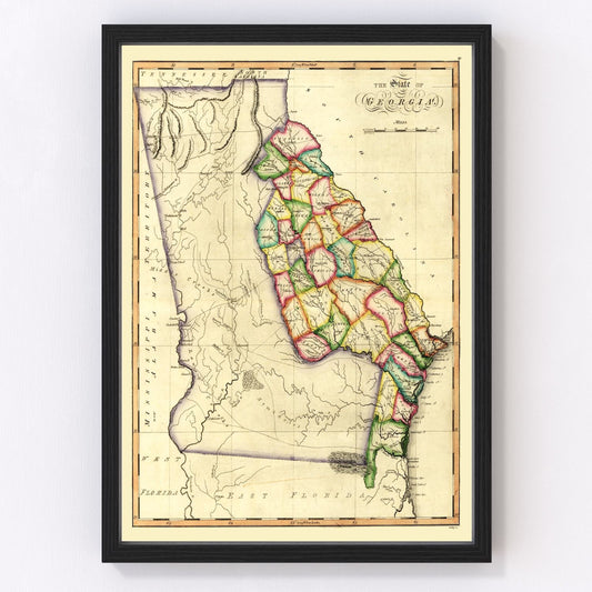 Vintage Map of Georgia 1810